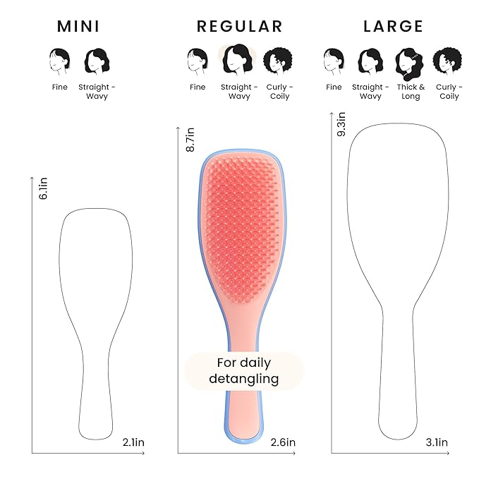 Tangle Teezer Ultimate Detangler Brush for Wet & Dry Hair, Eliminates Knots & Reduces Breakage for All Hair Types, Apricot Blaze