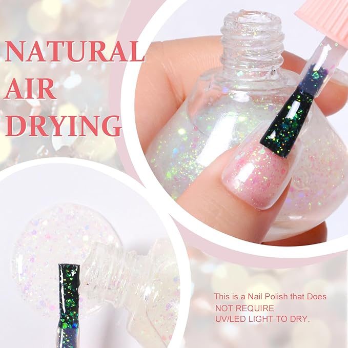 Major Dijit Quick Dry Nail Polish Clear Colorful Summer Nail Lacquer for Nail Art Cruelty-Free Regular Nail Polish 0.41 fl oz.