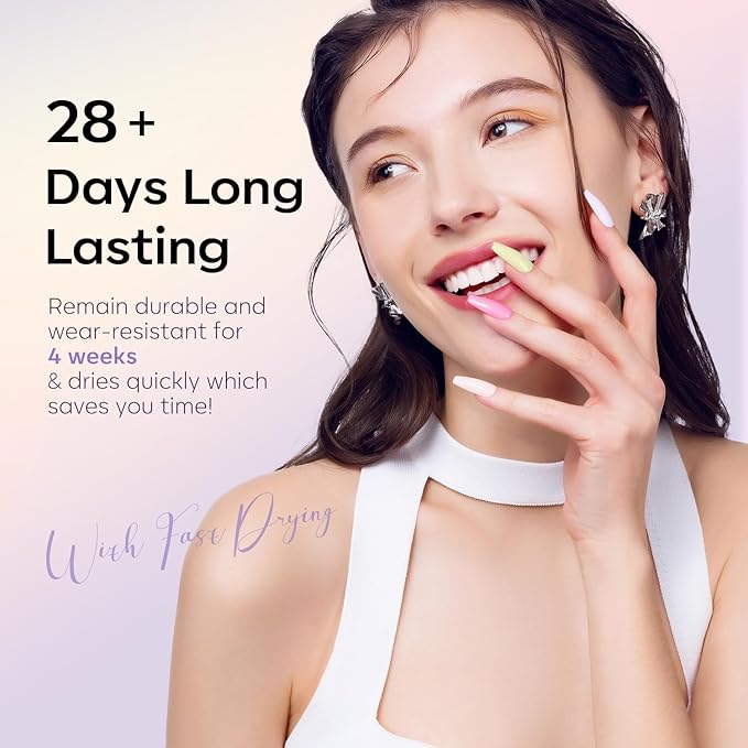 modelones Purple Gel Nail Polish, 15 ML Pastel Gel Polish Lilac Purple Nail Polish Soak Off Led Summer Nail Gel Polish for Women Girl DIY Nail Art Gift