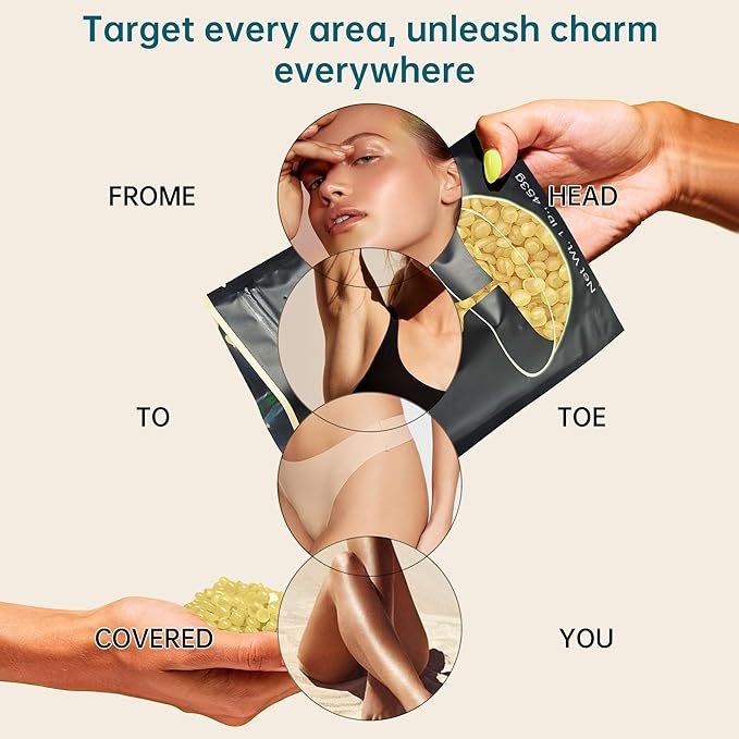 Lifestance Honey Waxing Beads, 1LB Coarse Hair Removal Wax Beans for Face, Eyebrow, Brazilian Bikini, Sensitive Skin at Home for Women and Men