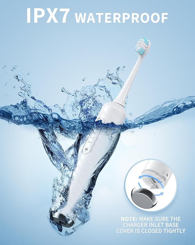 Electric Toothbrush with Water Flosser – 2-in-1 Teeth Cleaning Kit, Electric Toothbrush and flosser Combo,Toothbrush with 3 Cleaning Modes,Portable Water flosser Design for Home & Travel (White)