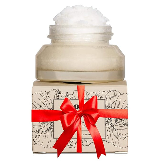 Poppy & Pout Natural Lip Scrub, Moisturizing Sugar Scrub for Dry Lips, Lip Scrubber Exfoliator with Essential Oils Smooths and Hydrates Lips, In Recyclable Glass Jars, Cruelty Free - Marshmallow Creme