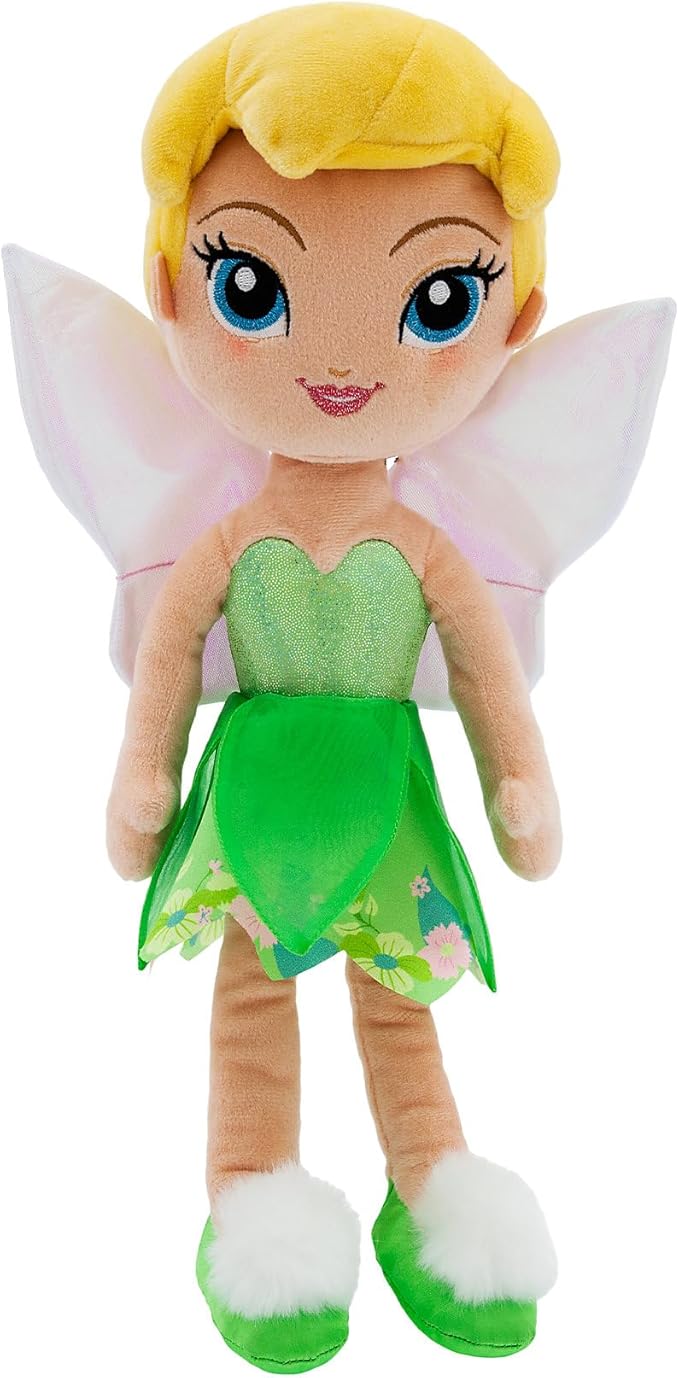 Disney Store Official Disney Princess Plush Doll (Tinker Bell from Peter Pan) Medium 14 Inches, Disney Princess Dolls with Embroidered Features, Disney Plush Toys, Princess Toys for Girls