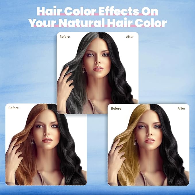 IIIMEIDU Hair Dye Shampoo for Gray Hair Coverage, 3 in 1 Natural Black Dye for Women Men, 500ml