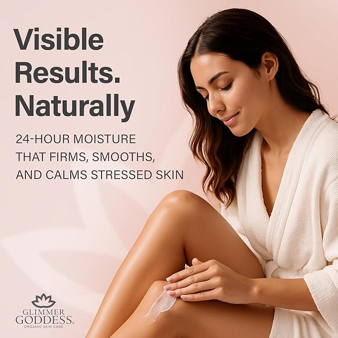 Glimmer Goddess Organic Whipped Body Butter for Women - Moisturizer Cream with Shea & Cocoa Butter, Almonds & Coconut Oil - Coconut Lime, 8oz