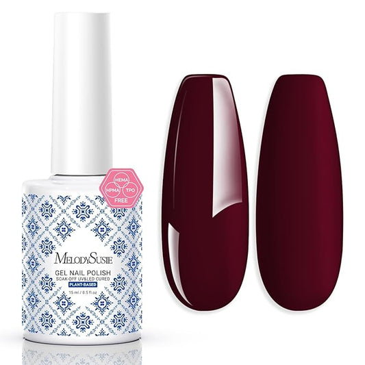 MelodySusie Fleurwee Plant Based Gel Nail Polish, Red Brown Nail Polish Hema Free 21 Non Toxic Long Lasting No Chip Finger Toe Fall Nail Art Manicure Salon DIY at Home Gifts for Women P02