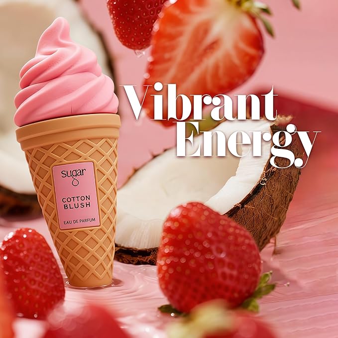 Cotton Blush Perfume for Women, Fruity Floral Scent with Strawberry & Rose, Long Lasting EDP for Daily Use, Sweetly Charming 3.4 Fl Oz