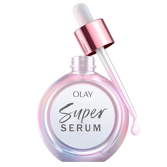 Olay Super Serum - Niacinamide, Vitamin C & E, Collagen Peptide, AHA - 5-in-1 Skin Care Benefits for Face - Healthy Glow, Brightening, Hydrating, Smoothing, Firming, Evens Tone, Anti-Aging, 1.0 Oz
