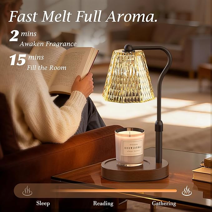 Candle Warmer Lamp White Elephant Gifts for Adults, Adjustable Height Vintage Wax Warmer for Scented Wax Jar Candles Office Decor Gifts for Her Who Have Everything