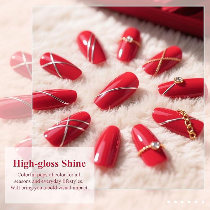 Artdone Gel Nail Polish Hema-free Solid Color Red For All Seasons Neutral Soak Off LED Lamp Needed For Manicure Nail Art