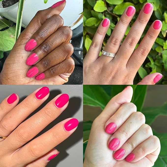 Olive & June Gel Polish | UV LED Nail Lamp Needed | Long Lasting Formula | Up to 21 Days of Wear | Damage-Free Removal | Salon-Quality Manicure, Pedicure at Home | XOXO | Hot Pink