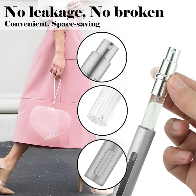 4pcs Mini Perfume Travel Bottle, Perfume Atomiser Refillable, 5ML Spray Bottles, Portable for Travel Holiday, Outdoor Activities and Business(Style 3)