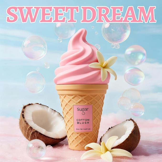 Cotton Blush Perfume for Women, Fruity Floral Scent with Strawberry & Rose, Long Lasting EDP for Daily Use, Sweetly Charming 3.4 Fl Oz