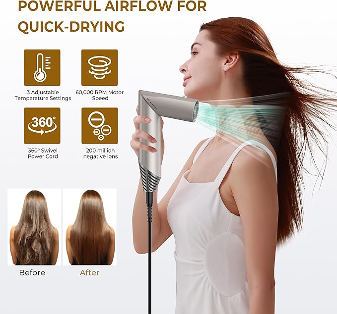 5 in 1 Blow Dryer Brush,Hair Dryer Brush with Detachable Air Styler,Negative Ionic Magic Hair Styler,Hot Air Brush for Women Volumizer,Straightener,Drying