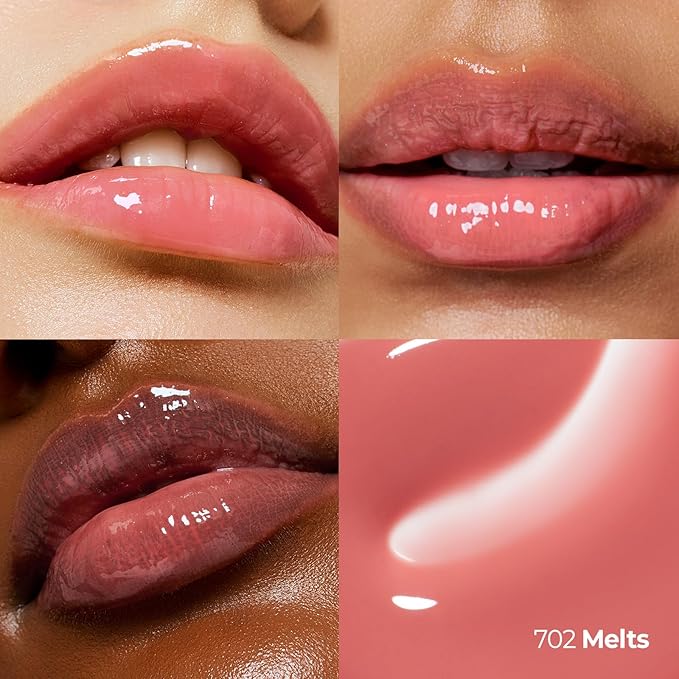 Laka Fruity Lip Glotioner, 10ml/0.33 fl.oz, Lip Gloss with High Shine Vivid Colors, Jelly tip for Hygienic & Easy Application, Plumping Conditioner, Vegan, K-Beauty (#702 Melts)