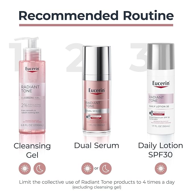 Eucerin Radiant Tone Dual Serum Dark Spot Corrector, Dark Spot Serum with Thiamidol and Hyaluronic Acid, Helps Visibly Reduce the Look of Dark Spots, Holiday Gifts for Self Care, 1 Fl Oz Bottle