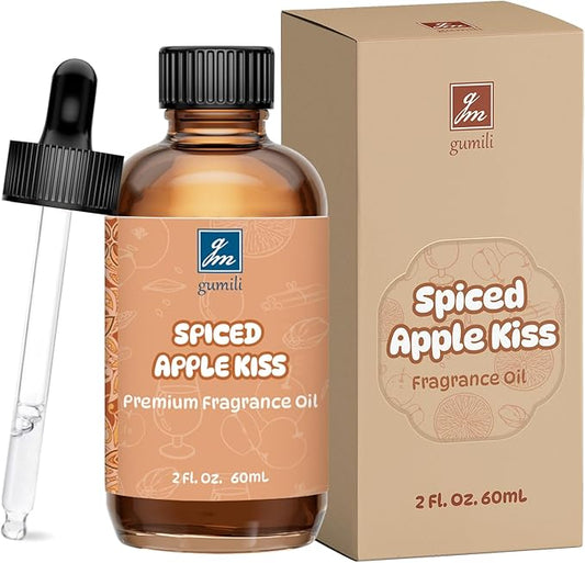 Spiced Apple Kiss Fragrance Oil 2 Oz, Natural Scent Oil for Home Essential Oils Diffuser, Candle Making, Soap Making, DIY Body Oils, Perfume, Body Mist, Spray - Spiced Cider Fall Scent