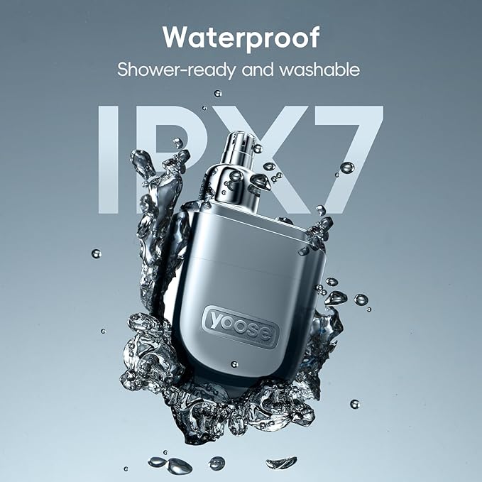 yoose Nose Hair Trimmer, Alloy Rechargeable Nose Hair Trimmer for Men Women, IPX7 Waterproof, Detachable Head, Easy to Clean, Portable Travel Size Nose Trimmers, Dual Edged Blades, Painless, Silver