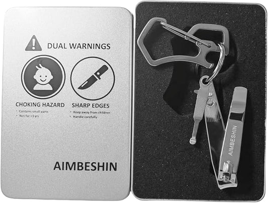 Nail Clippers Trimmers Portable Keychain Pedicure Tools for Feet Fingernail Toenail Manicure Grooming Kit Cuticle Cutter Scissors Set for Men Women Seniors Adult Travel Essentials