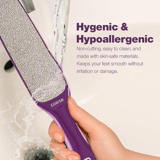 Probelle Double Sided Multidirectional Nickel Foot File Callus Remover - Immediately Reduces calluses and Corns to Powder for Instant Results, Safe Tool (Purple)