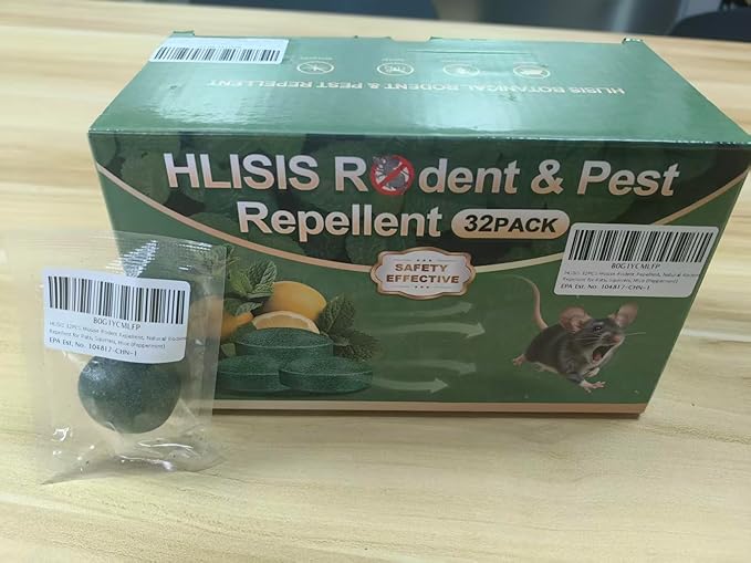 32PCS Mouse Rodent Repellent, Natural Mouse Repellent Peppermint Oil for Mice, Rats, Squirrels, Spiders and Pests, Keeps Pests Away Effectively from Garden & Home (Peppermint)