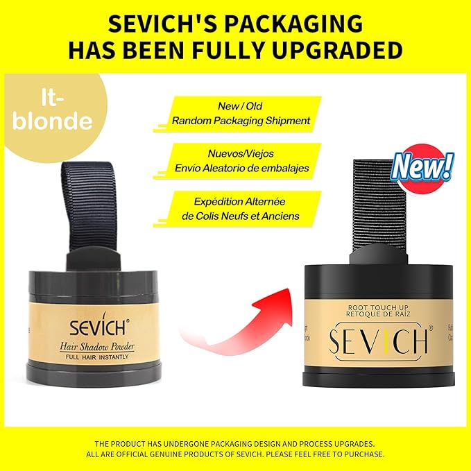Sevich Hairline Powder,Instantly Conceals Hair Loss, Root Touch up Powder, Hair Shadow Toppers for Women & Men, Touch Up for Thinning Gray Hair, Windproof & Sweatproof,Light Blonde