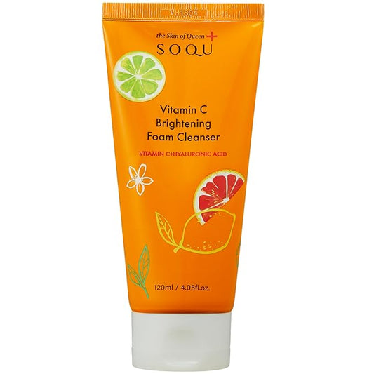 Vitamin C Brightening Foam Cleanser, 120ml / 4.05 fl.oz – Antioxidant Skincare with Hyaluronic Acid, Hydrating & Brightening Face Wash, Made in Korea