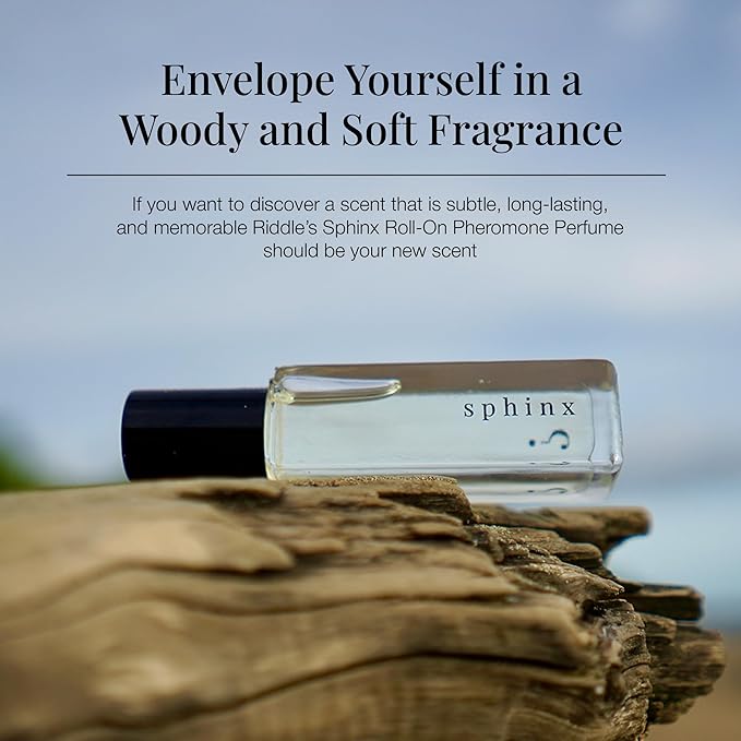Riddle Sphinx Roll-On Pheromone Perfume Made in USA - Premium Rollerball Fragrance for Women Egyptian Musk & Sandalwood - Long-Lasting Alcohol-Free Gentle on Skin - Ideal for Daily Use and Travel