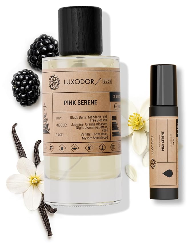 Pink Serene - Inspired by Addict - pheromones perfumes for women - cologne dupes fragrances - Clean ingredients Paraben Free Vegan - 3.4 fl. oz (100ml) with perfume oil 10 ml roll-on