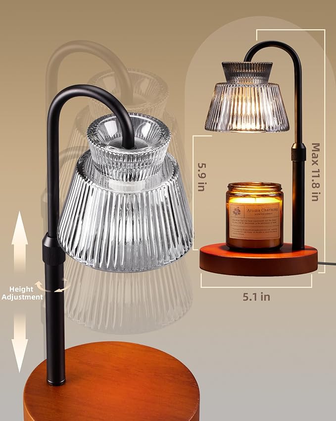 Candle Warmer Lamp with Timer &Dimmable Wax Melt Warmer for Scented Jar Candles, 2 Bulbs,Birthday Gifts for Women House Warming Gifts, Home Decor