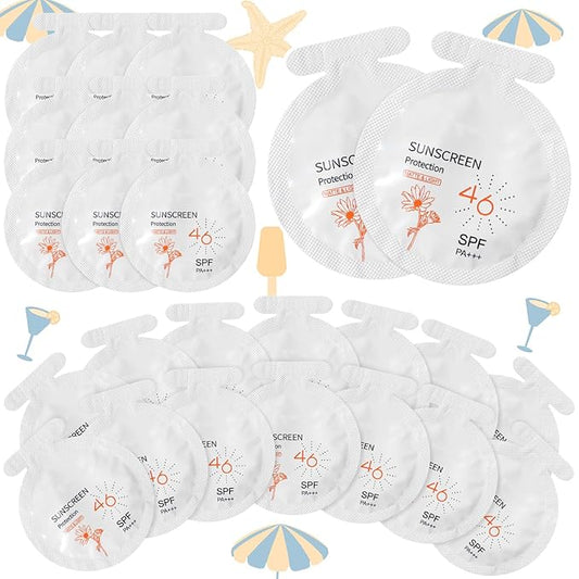 100 Pcs Sunscreen Bulk Mini Travel Size Sunscreen Packets SPF 46+ Summer Party Gifts for Women Girl