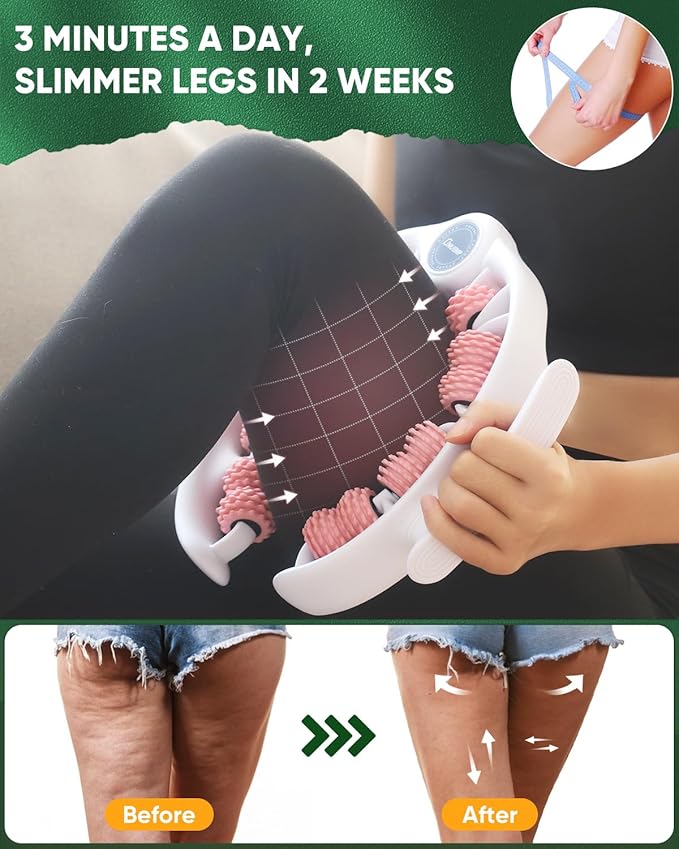 ONUEMP Cellulite Massager Roller, Cellulite Remover Muscle Roller, Fascia Massage Tool for Thigh, Leg - Anti-Celulitis, Lymphatic Drainage, Body Sculpting, Deep Tissue Pain Relief