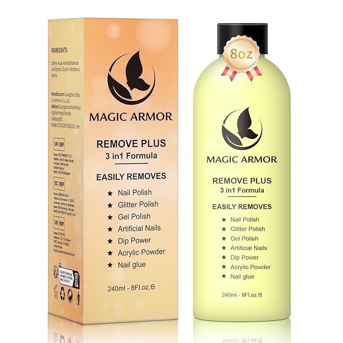 8 FL.Oz Gel Nail Polish Remover, Non Acetone Nail Polish Remover Natural Formula Soak off Gel Removal Professional Finger Nail Polish Remover for Acrylic Glue Dip Powder for Home Salon