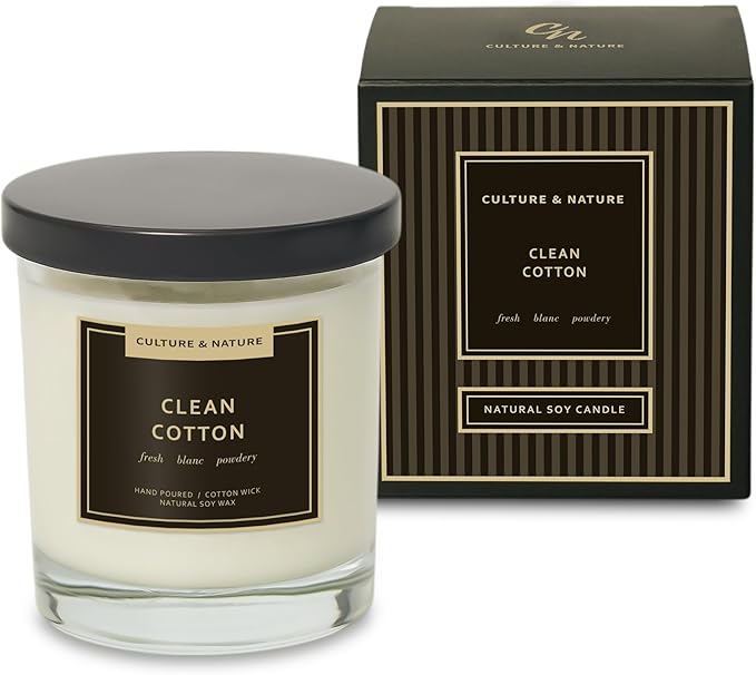 CULTURE & NATURE Natural Soy Wax Candle 7oz (Clean Cotton)