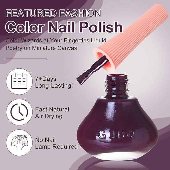 Major Dijit Deep Plum Quick Dry Regular Nail Polish - Nail Art Lacquer, 0.41 Fl Oz