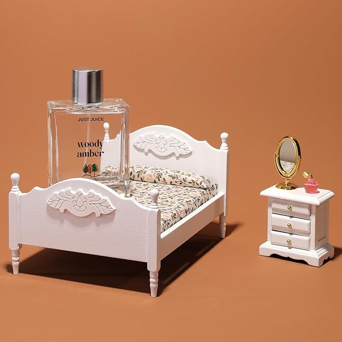 Just Juice Woody Amber - Mini Travel Perfume for Women and Men - Vanilla Perfume with Clove, Tonka Bean, Bonfire Smoke Notes - 0.33 oz