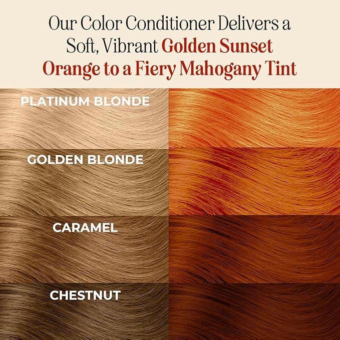 INH Semi Permanent Hair Color | Color Depositing Conditioner | Orange Hair Dye | No Bleach, No Peroxide Temporary Fire Opal Tint for Women & Men | Vegan, Ammonia Free, Sulfate Free | Ready to Use, 6oz
