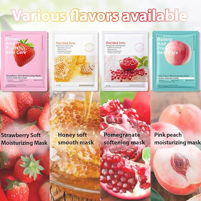 Kaely 10 Pack Variety Face Masks for Kids, Kids Face Mask Spa Day Kit Supplies, Spa Party Favors for Teens Girls Women, Sheet Facial Mask Skincare Gifts Set, Hydrating Nourish for All Skin Types, 02