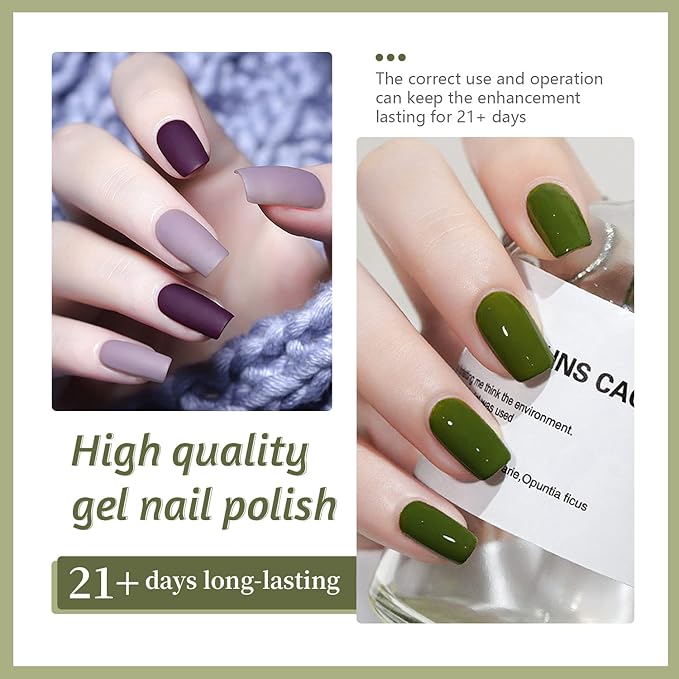 JODSONE 60 PCS Gel Nail Polish Kit with U V Light 55 Colors Gel Polish Base Top Coat Manicure Gifts