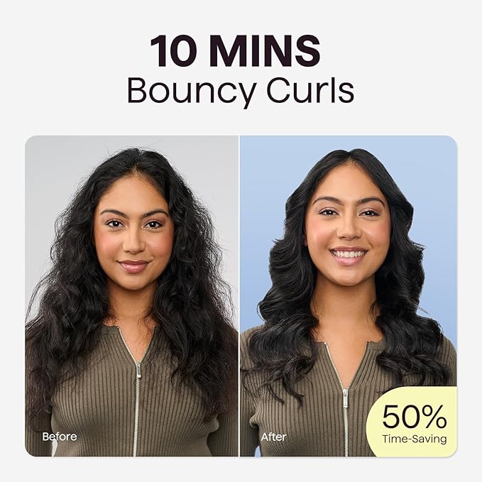 Wavytalk Rotating Curling Iron, 1 Inch Automatic Waver for Effortless Waves up to 430℉ with Home Button, Pale Pink