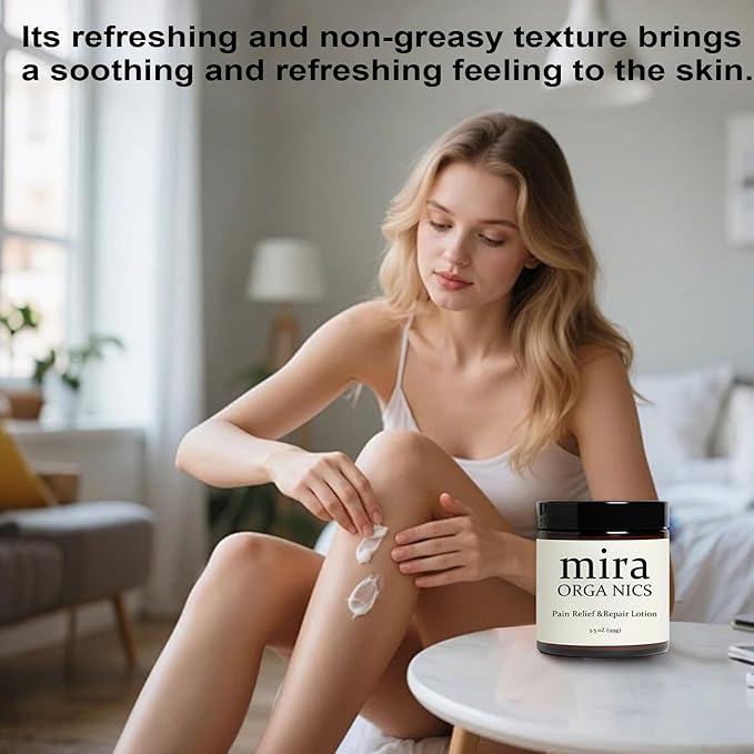 Mira Pain Relief Lotion, Professional Skin Treatment Cream, Mira Organics Cream, Joint Relief, Moisturizating Skin, Fast Absorbing, Natural Formula Suitable for All Skin Types (1 Bottle)
