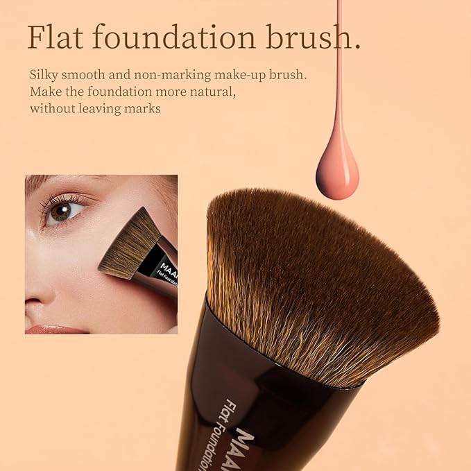 MAANGE 20 PCS Makeup Brushes with Case Professional Makeup Brush Set Premium Synthetic Face Kabuki Foundation Brush Kit (Coffee)