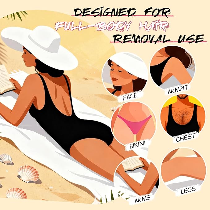 YOUNG VISION Hard Wax Beads for Hair Removal, 2.2lbs 1000g Refill Waxing Beads for Sensitive Skin Women, Face, Brazilian, Bikini, Body, Soft and Painless Waxing Beans, 10 Packs, Multi Color