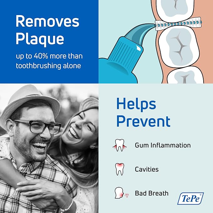 TePe Interdental Brush Original, Soft Dental Brush for Teeth Cleaning, Pack of 25, 0.45 mm, Extra-Small/Small Gaps, Orange, Size 1