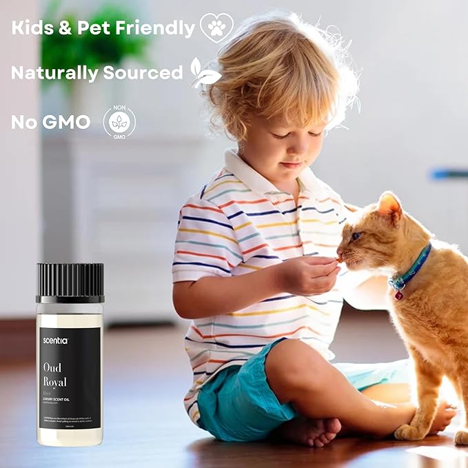 Scentia Diffuser Oil Inspired by TF's Oud Wood Perfume, Oud Royal Fragrance Oil, Aromatherapy Essential Oil Fragrance Set for Ultrasonic, Cold Diffusers - Thanksgiving & Holiday Gift 50 mL, 1.67Fl Oz