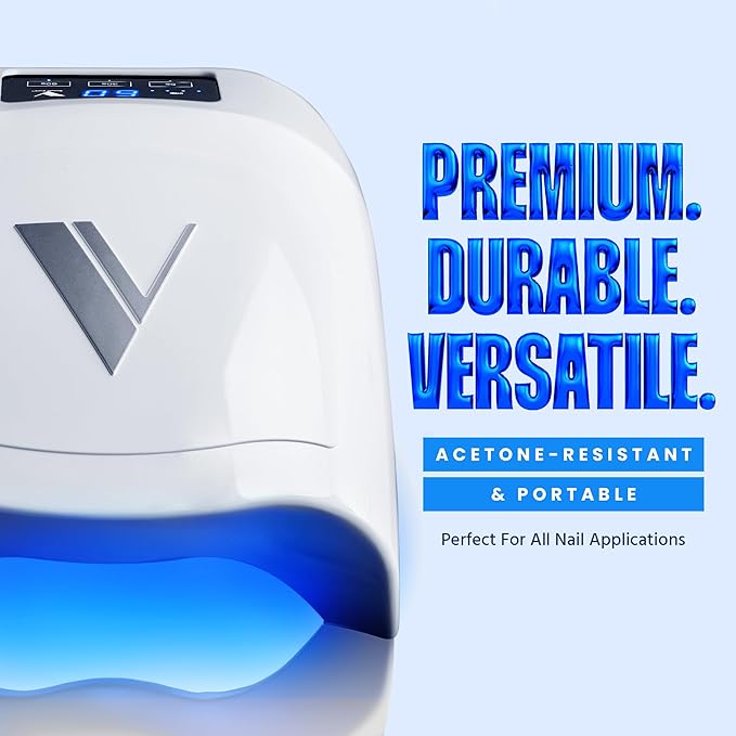 V Beauty Pure Cordless UV Nail Lamp (White) - 36W Portable UV Light for Gel Nails with Multiple Timer Settings - LED Curing Light Nail Polish Dryer for Professional Nail Art, Salon & Home DIY