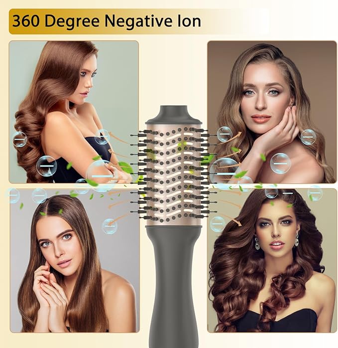 Nicebay Hair Dryer Brush, Blow Dryer Brush for Women Fast Styling, One Step Blowout Brush with Display Screen-Less Frizz, More Shine, Oval Ceramic Barrel, Negative Ion