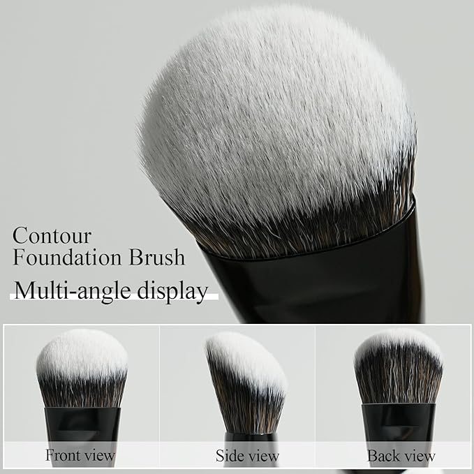 BEILI Makeup Brushes 12 Pieces 18 In 12 Double-Sided Contour Foundation Highlight Blush Brush Eyeshadow Eyeliner Concealer Brush Black and White Suitable for Travel, Gifts, Makeup Lovers