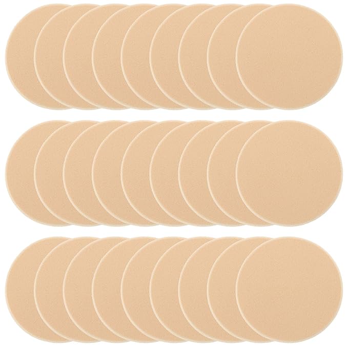 25 Pcs Women's Round Soft Makeup Beauty Eye Face Foundation Blender Facial Smooth Powder Puff Cosmetics Blush Applicators Sponges Use for Dry and Wet