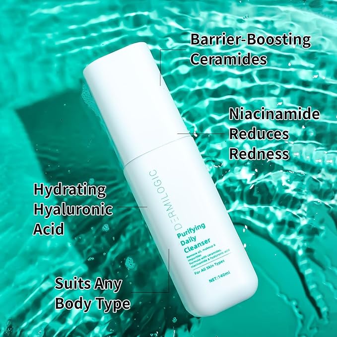 Purifying Daily Cleanser, Deep Cleanse, Hydrate & Restore, Contains Niacinamide, Ceramides and Hyaluronic Acid, Dermatologist-Tested For Bright, Balanced, Glowing skin